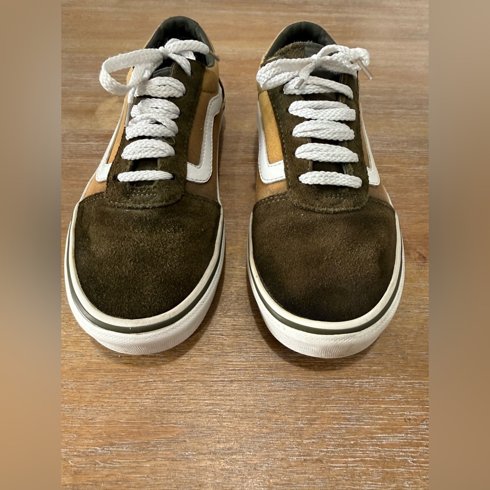 Vans Women Size 7 Old Skool Sneaker Shoes Green Brown - Picture 3 of 8